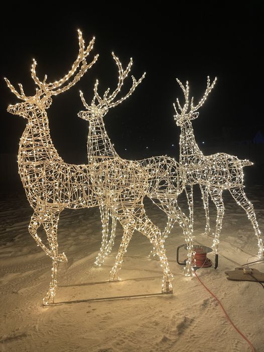 Новогодние фигуры, уличные светящиеся олени
