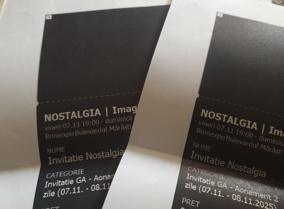 Vând 2 abonamente Nostalgia Imaginariu Noiembrie 2025