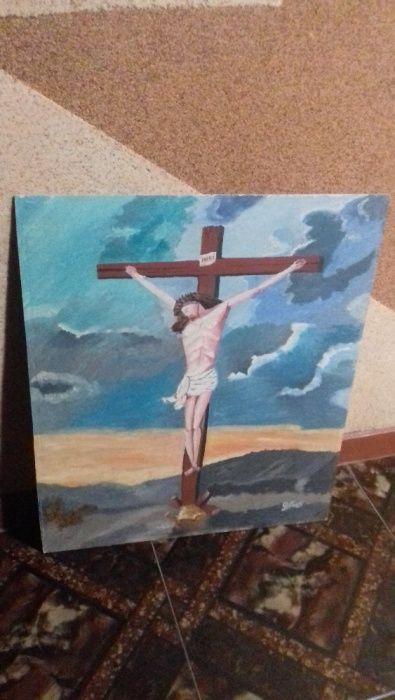 pictura ulei ,,Isus pe cruce''