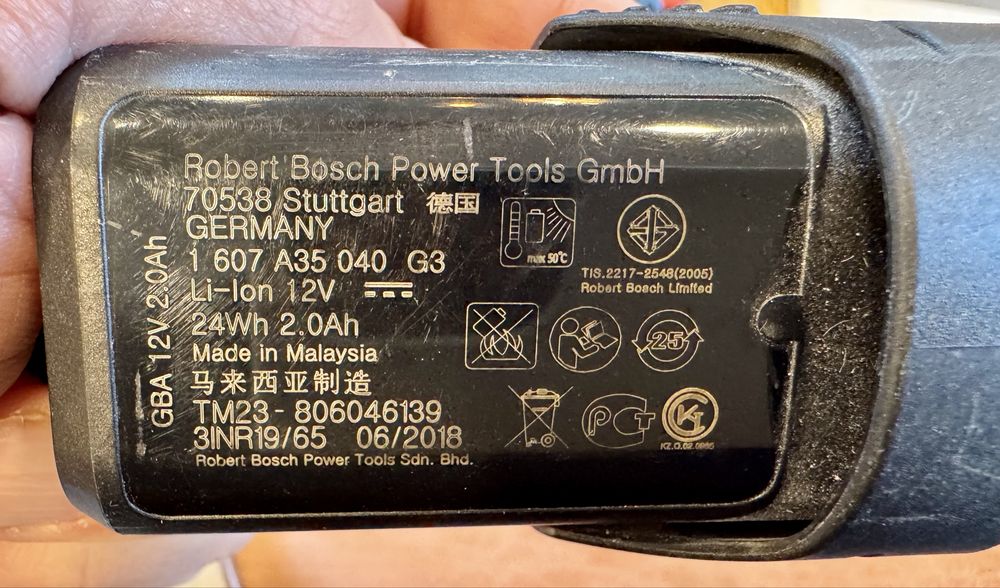 Bosch Винтоверт GSR 10,8-2-LI с 12v батерия комплект
