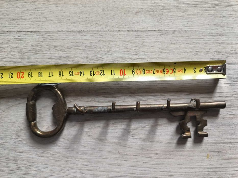 Cuier Din Bronz Forma Cheie Vintage 20cm