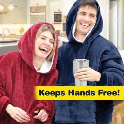 Пухкаво плюшено одеяло суичър с ръкави, Huggle Hoodies