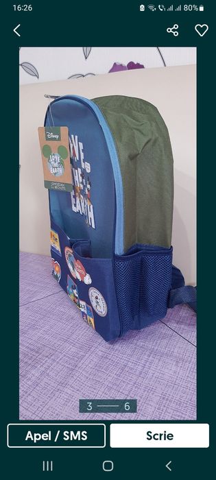 Rucsac școlar echipat cu rechizite Mickey Mouse