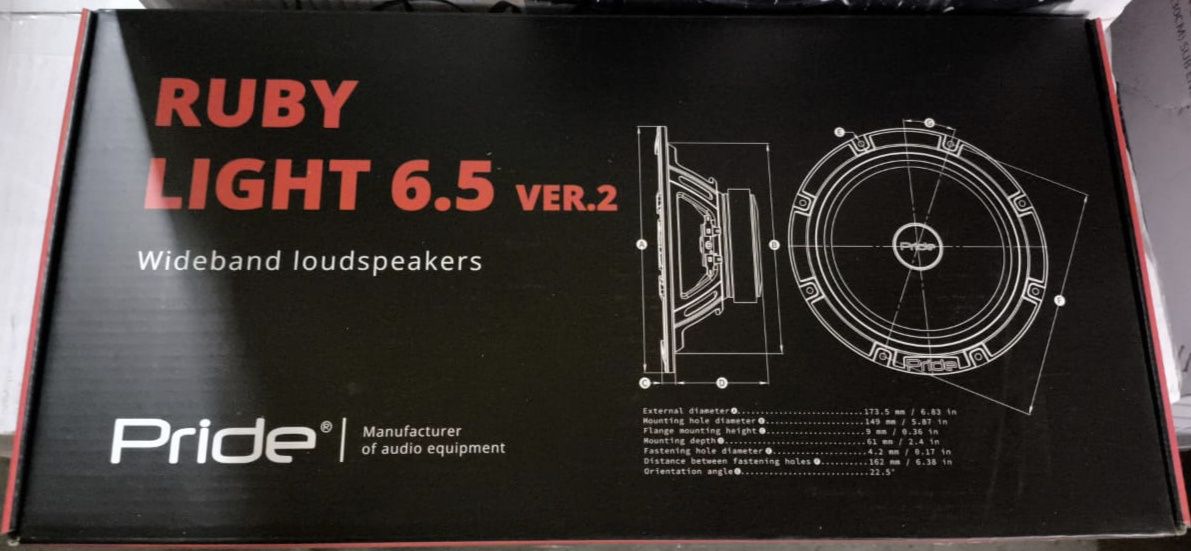 Колонки Pride Ruby Light 6.5 v2 R16. Новый.
