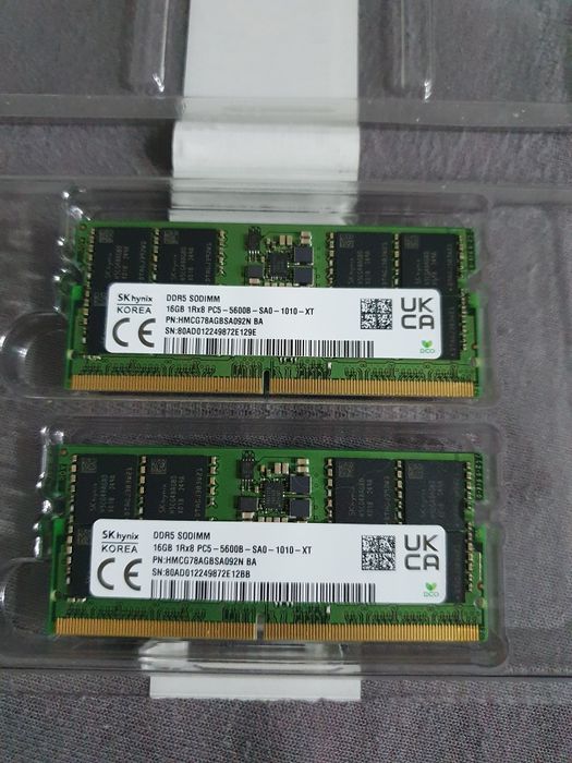 Memorie Ram 2x16 gb folosiți doar 2 săptămâni