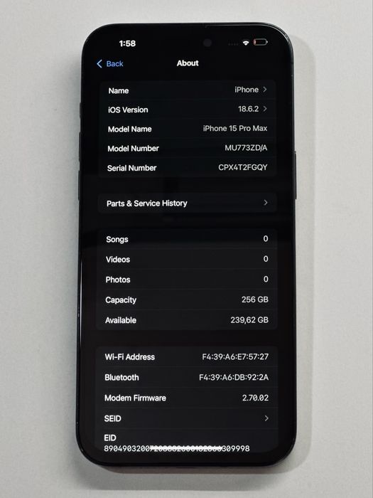 iPhone 15 ProMax Black 90% battery