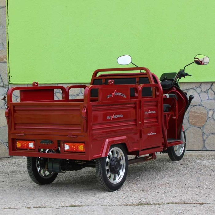 Електрическа триместна товарна триколка MaxiGo Pro, Red, 2000W