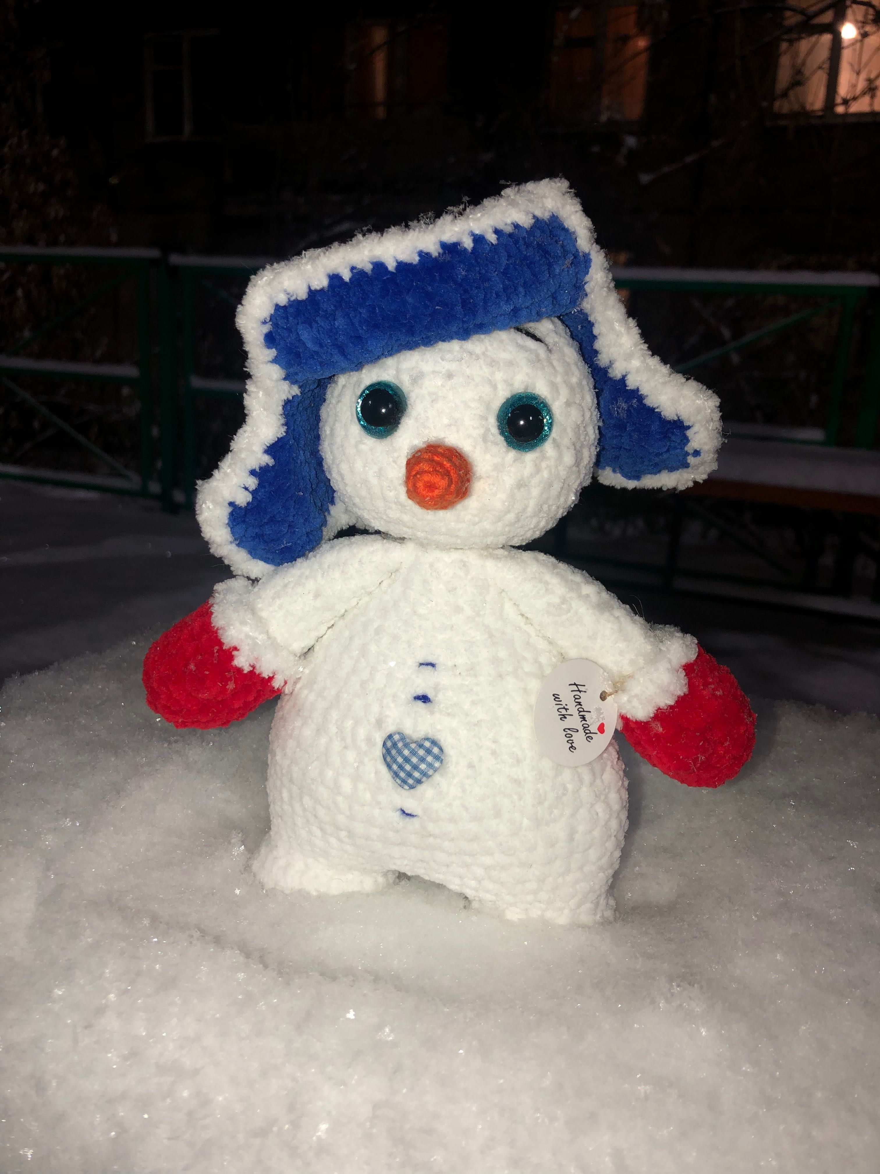 Игрушка снеговик ручная работа подарок ребенку