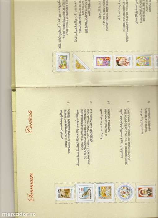 Vand catalog timbre Tunisia autentic UPU 2004, 400 ron negociabil