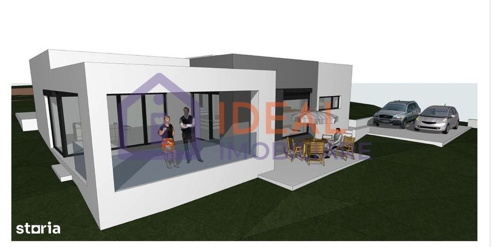 Casă modernă pe un singur nivel în Bavaria, teren 750 mp