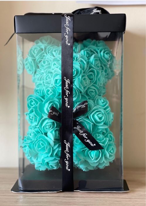 Ursuleț 25 cm din trandafiri de săpun, cadou ideal, culori diverse