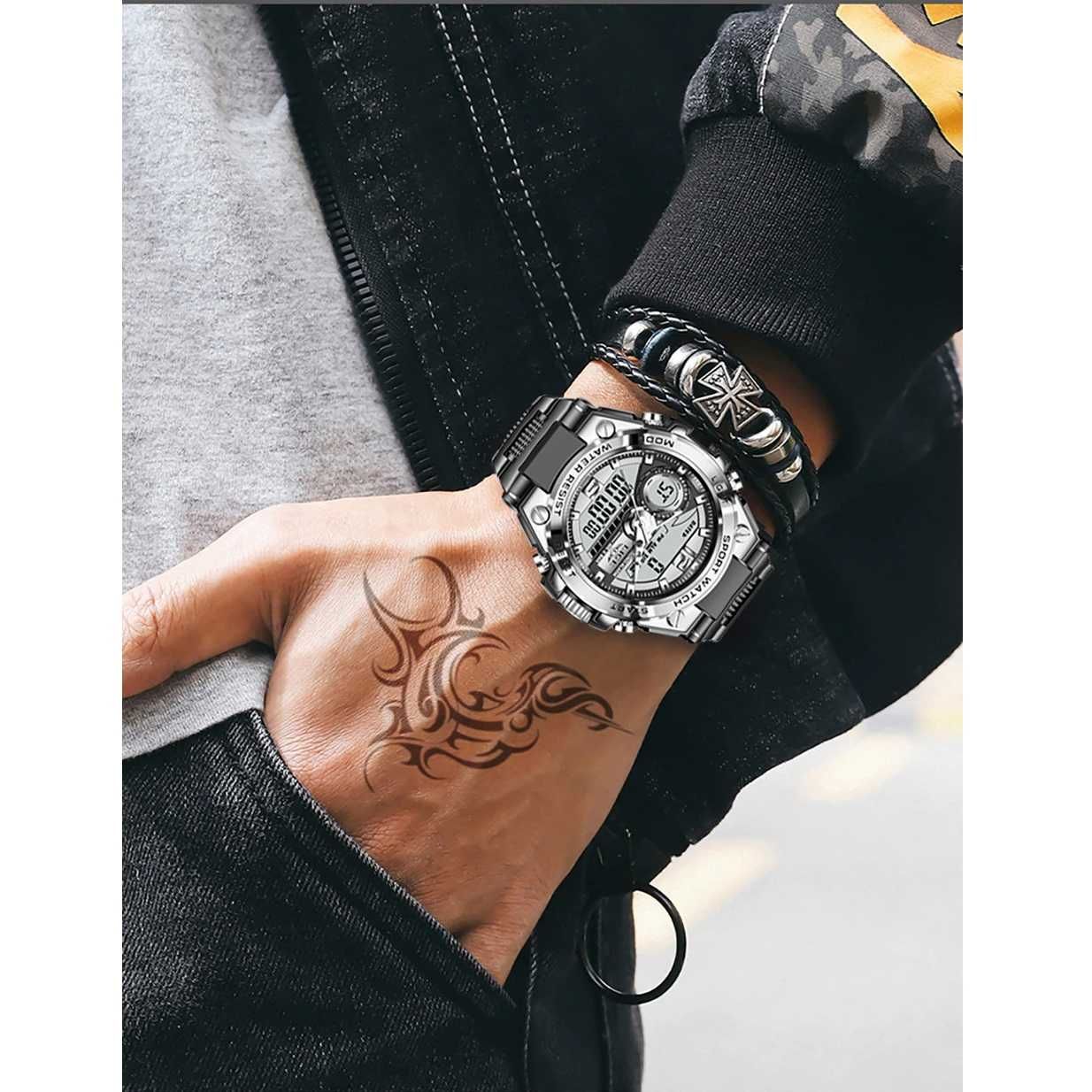 Мъжки часовник Lige Sports Watch, Водоустойчив, 5 ATM, Хронограф