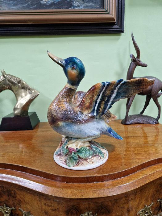 Уникална голяма антикварна италианска порцеланова фигура статуетка