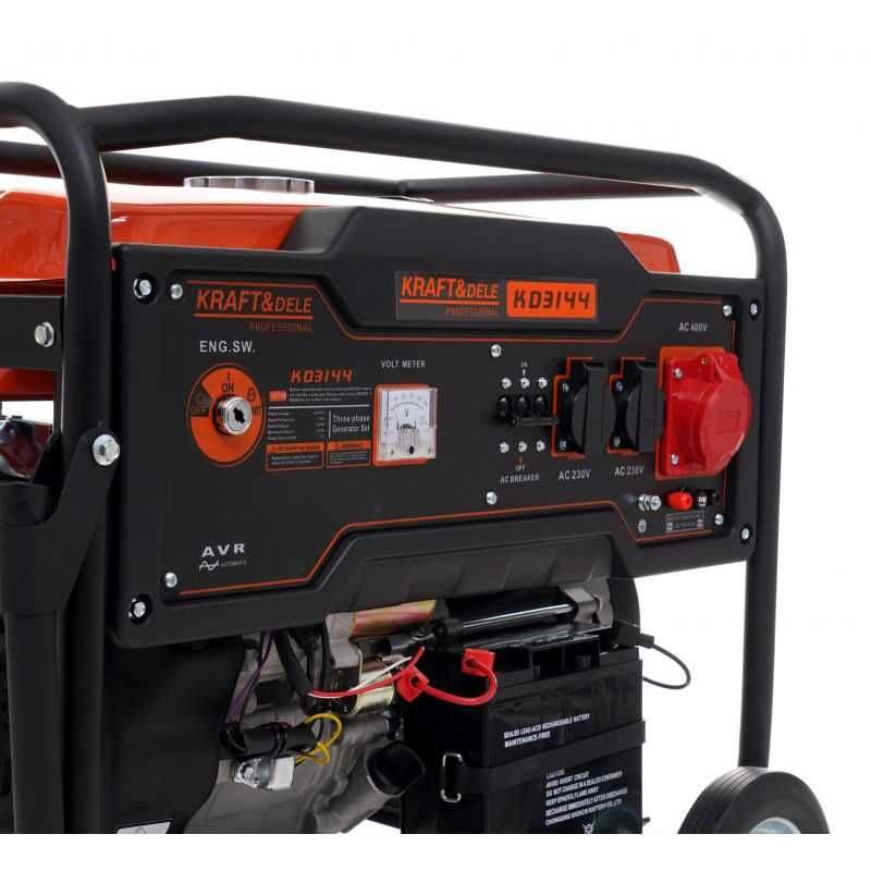 Generator 7kW 230V 380V 12V+pornire cheie+manere roti 15CP (KD3144)