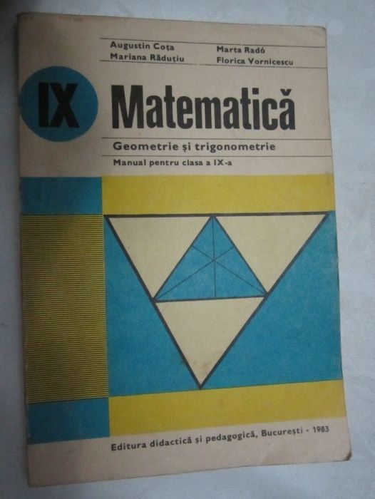 Manual de Geometrie si trigonometrie clasa IX, livrare 5 ron