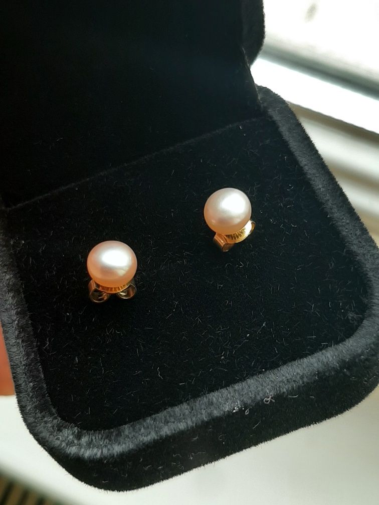 Cercei aur 14kt și perle perla naturala