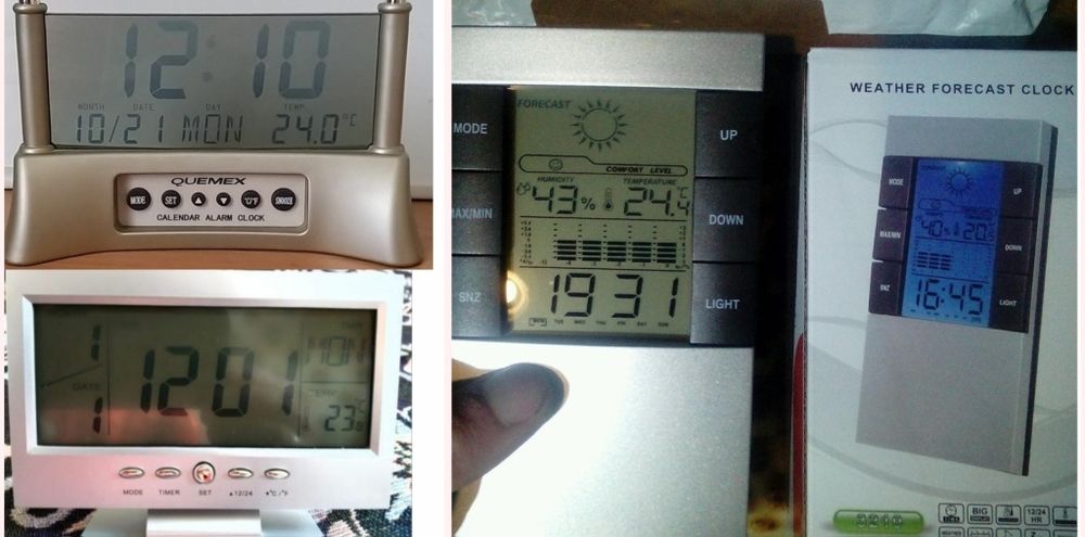 Температура и влажность воздуха, часы