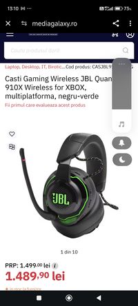 Casti Gaming Wireless JBL Quantum 910X Wireless for XBOX, multiplatfor