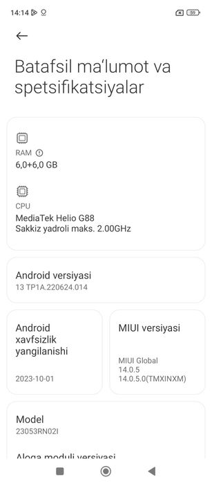 Redmi 12 | RAM 6+6GB | Xotira 128GB