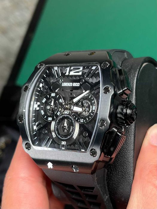 Нов Оригинален Часовник Lorenzo Ricci Chrono Black