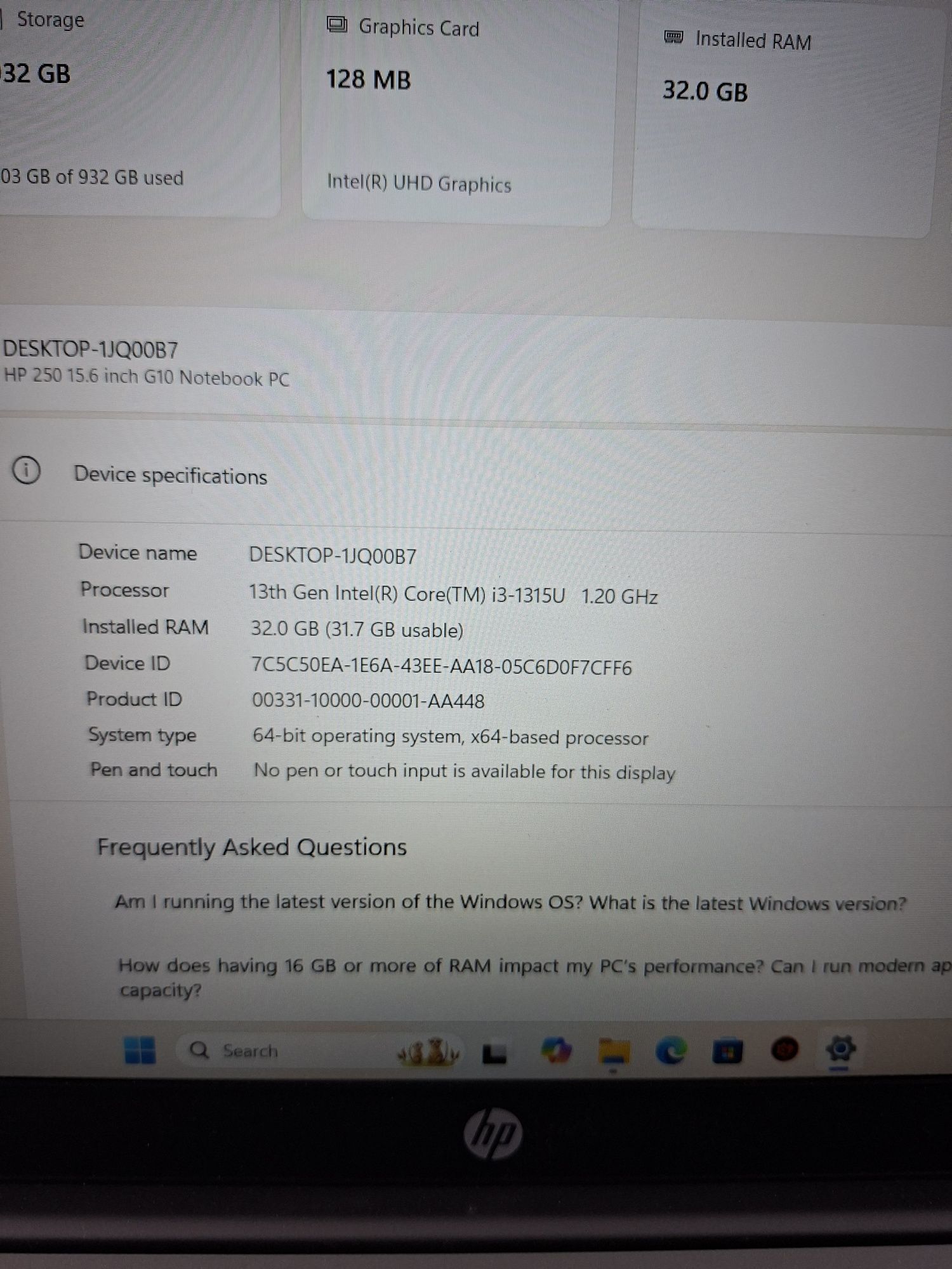 Laptop HP 250 G 10