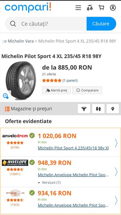 2 anvelope de vară Michelin Pilot Sport 4 XL 98Y, DOT 2023, 235/45/R18