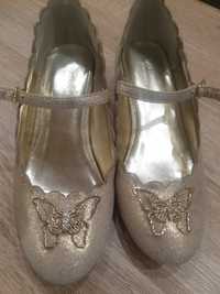 Обувки на ток за момиче, златни N36