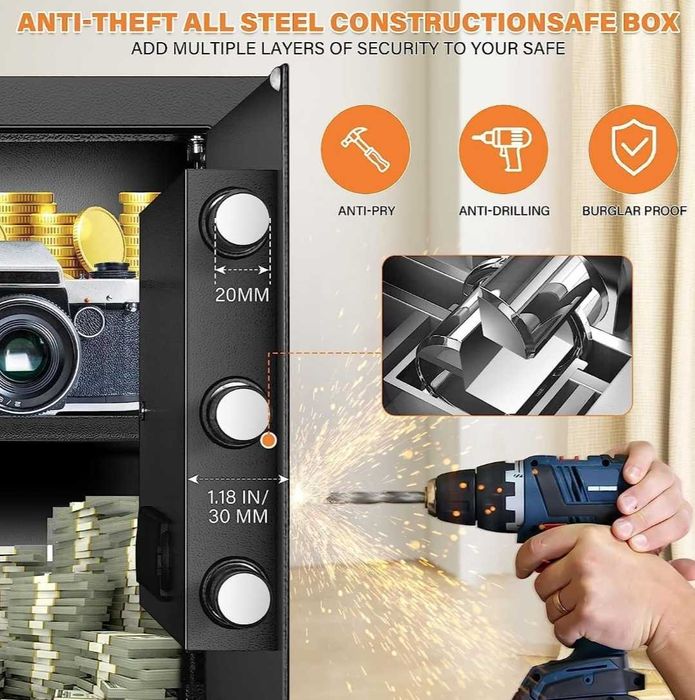 Seif pentru valori, bani, aur , etc 54L antifoc