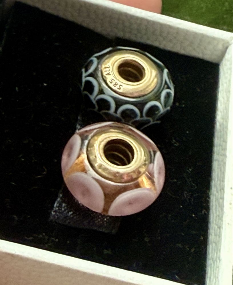 Vand charm murano aur Pandora original 14k