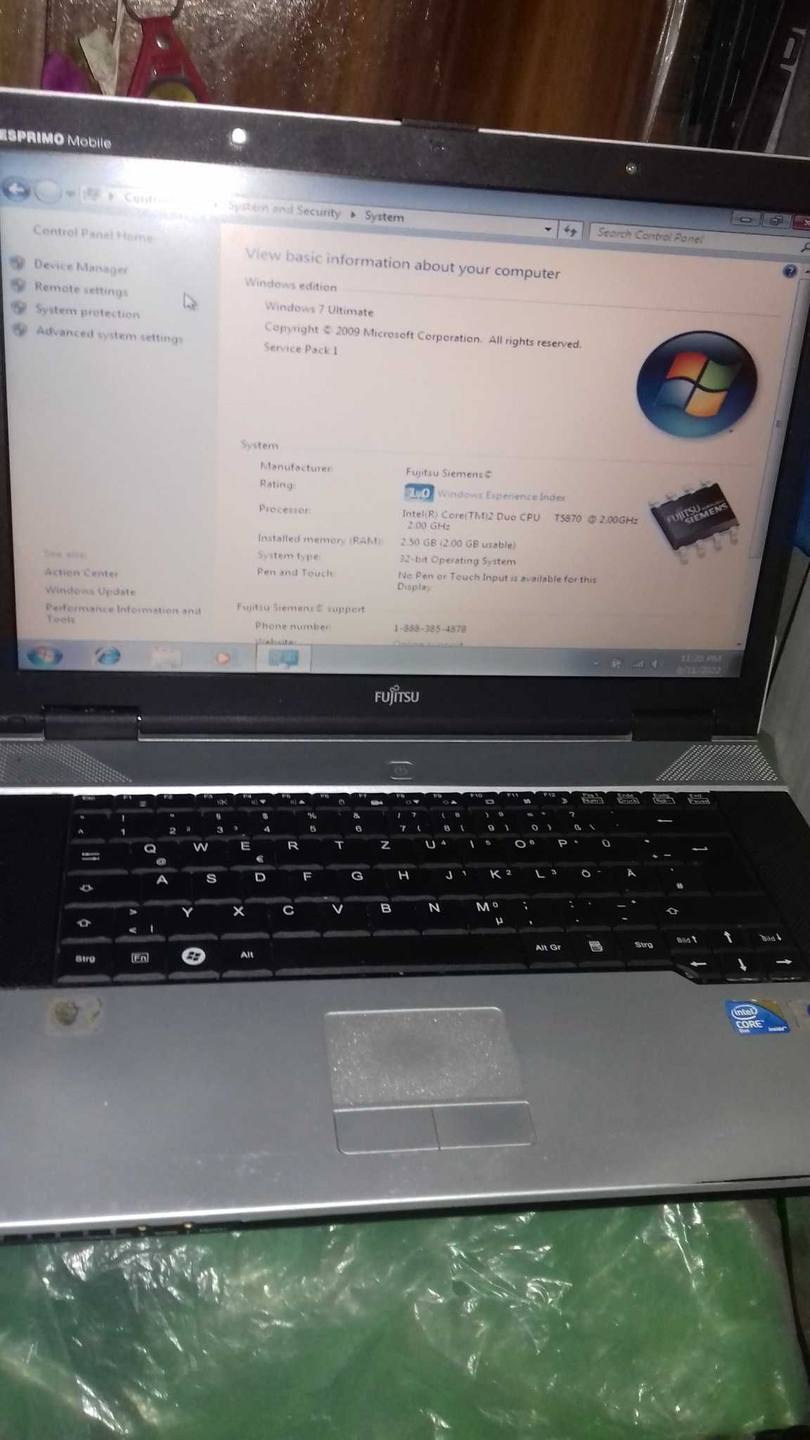 Laptop Fujitsu Esprimo Mobile V6555  Hdd 160Gb-2,5GbDDR2Intel Core Duo
