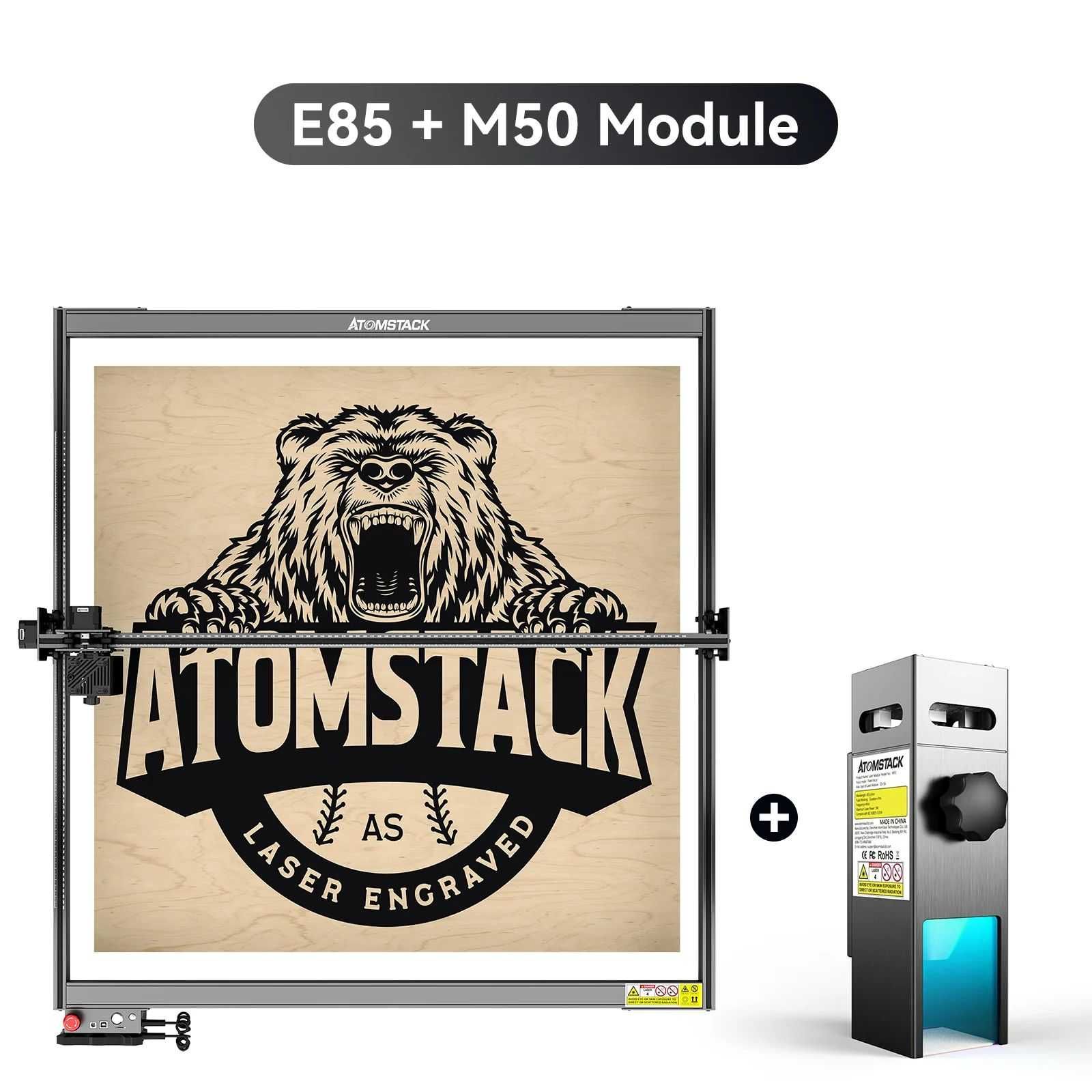 ATOMSTACK E85 +10W 20W 30W модул 850/800mm CNC лазер лазерно гравиране