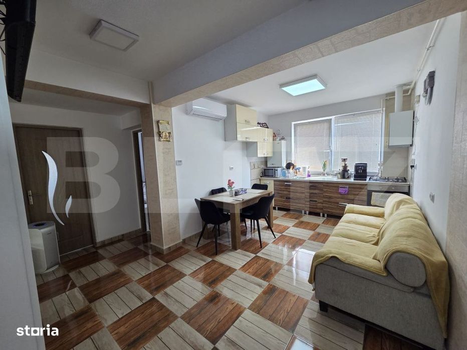 Apartament 2 camere + living cu bucatarie open space de vanzare zona P