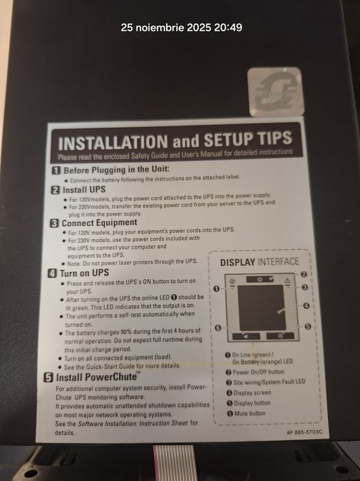 UPS SMART 1000VA usb port 230 AVR