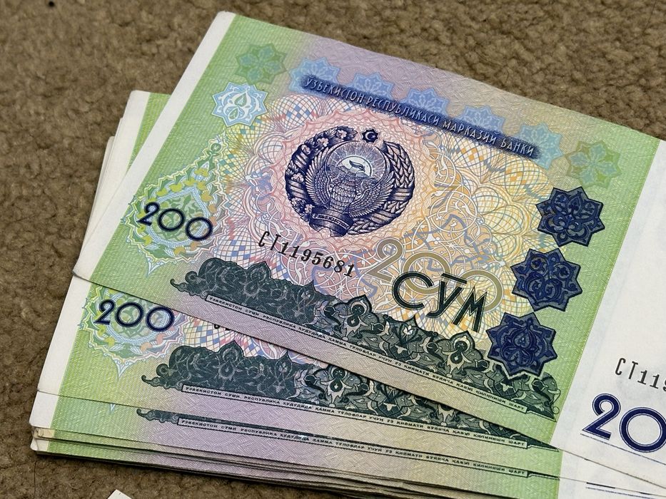Купюры образца от 1994 до 2001 (Банкноты 1000, 500, 200, 100 Сум РУз)