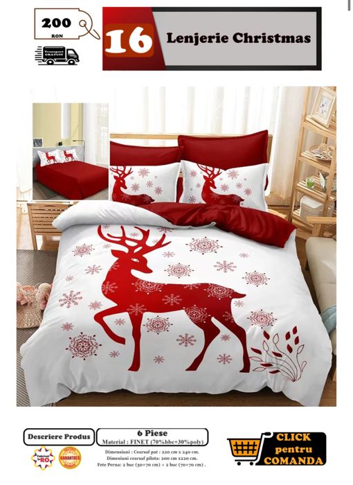 Lenjerie de pat cu model festiv