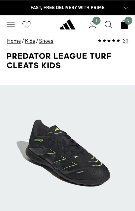Детские бутсы adidas predator сороконожки ,оригинал