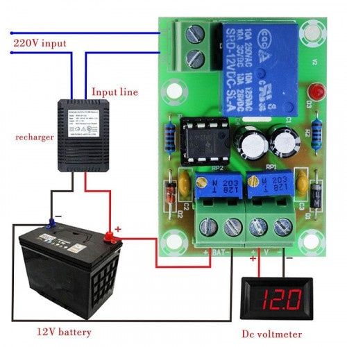 Контроллер заряда 12V аккумуляторной батареи XH-M601