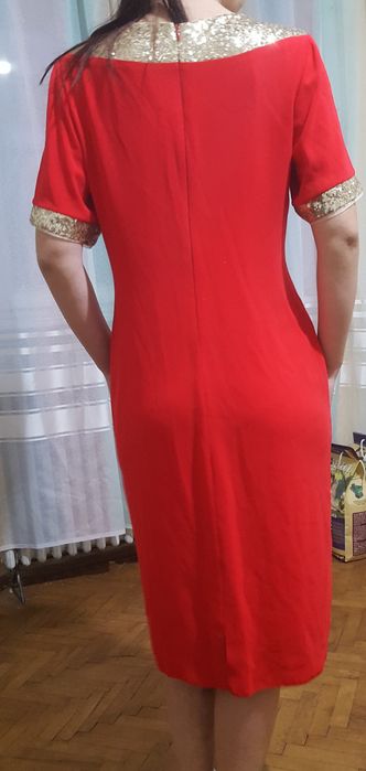 Rochie rosie odrica abiye marimea 44 / L