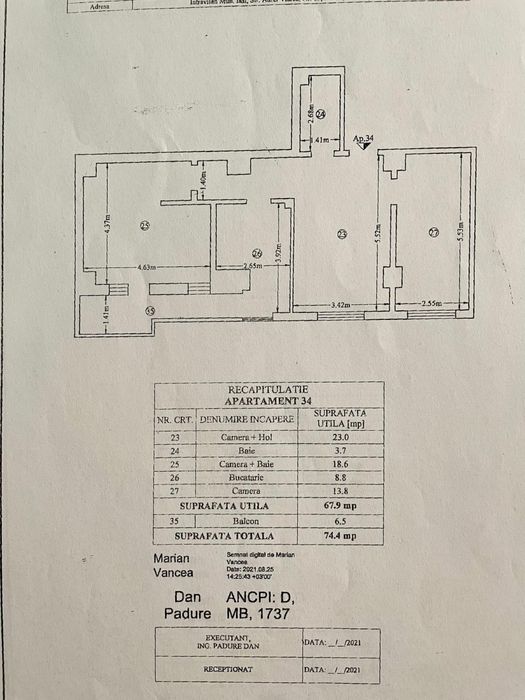 Vand apartament 3 camere, decomandat zona tatarasi.