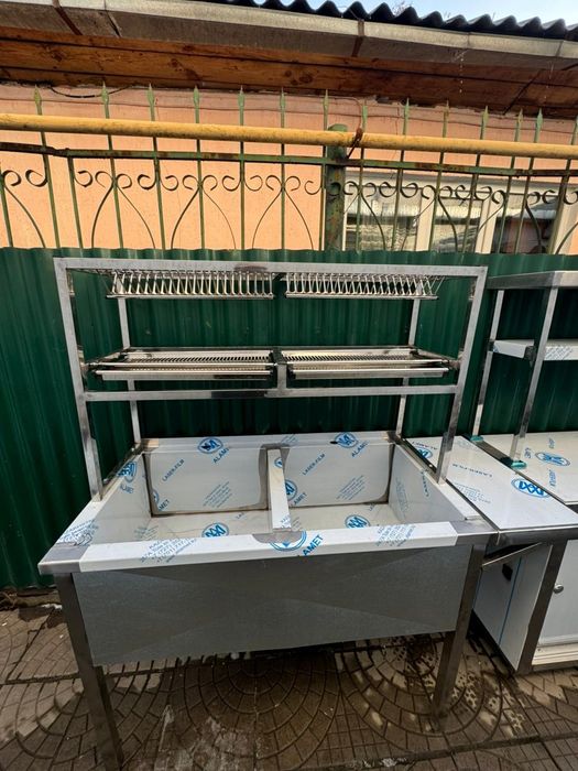 Стол разделочный ванна моечная стеллаж  сушилка мойка