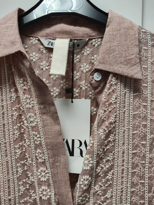 Rochie lunga Zara cu broderie noua cu eticheta