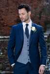 Costum slim 46 S DIGEL material premium respirabil albastru