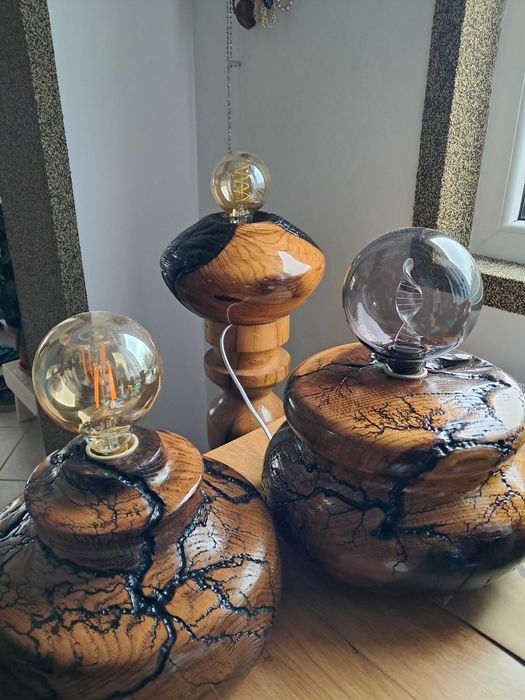 Veioze din lemn masiv recuperat de stejar