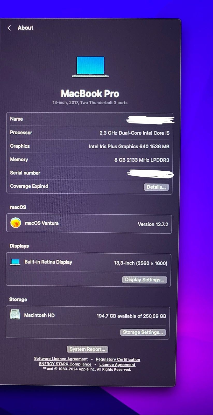MacBook 13 Pro,лаптоп