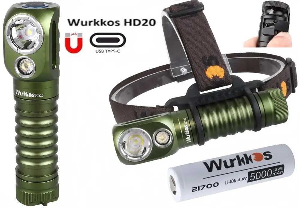 Lanterna frontala LED WURKKOS HD20 2000 lumeni