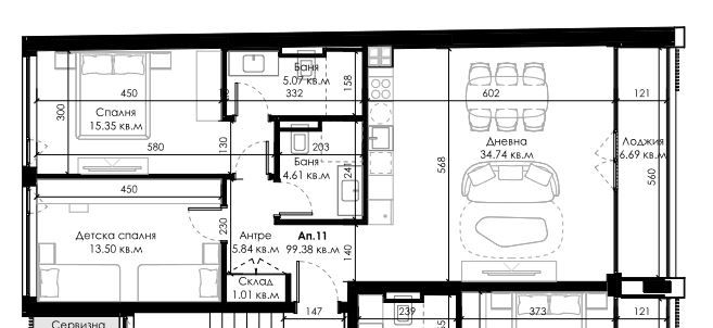 Продава се Тристаен апартамент в София, Овча купел 2 - 116 кв.м за 1686 €/кв.м - Снимка #2