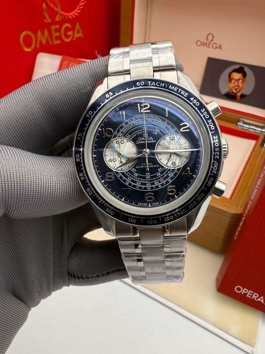 omega speedmaster silver blue