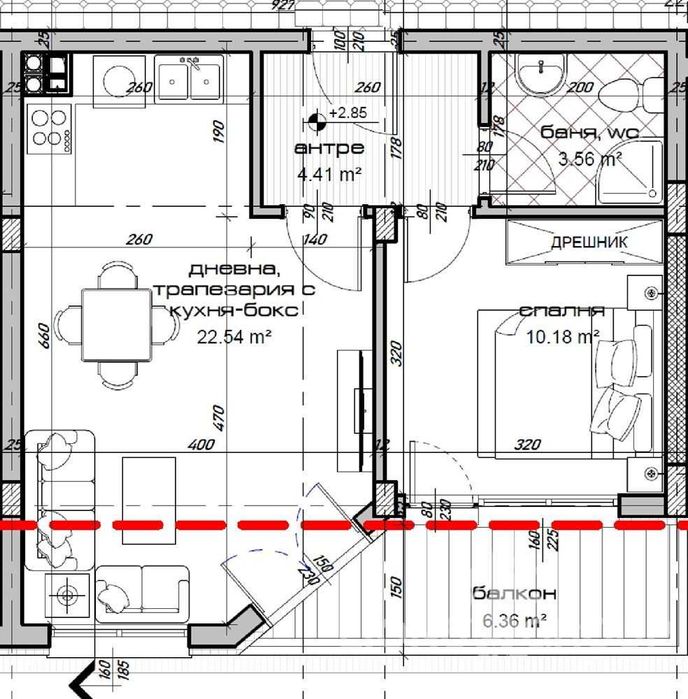 Едностаен апартамент, Варна, Кайсиева градина - 49 050Е