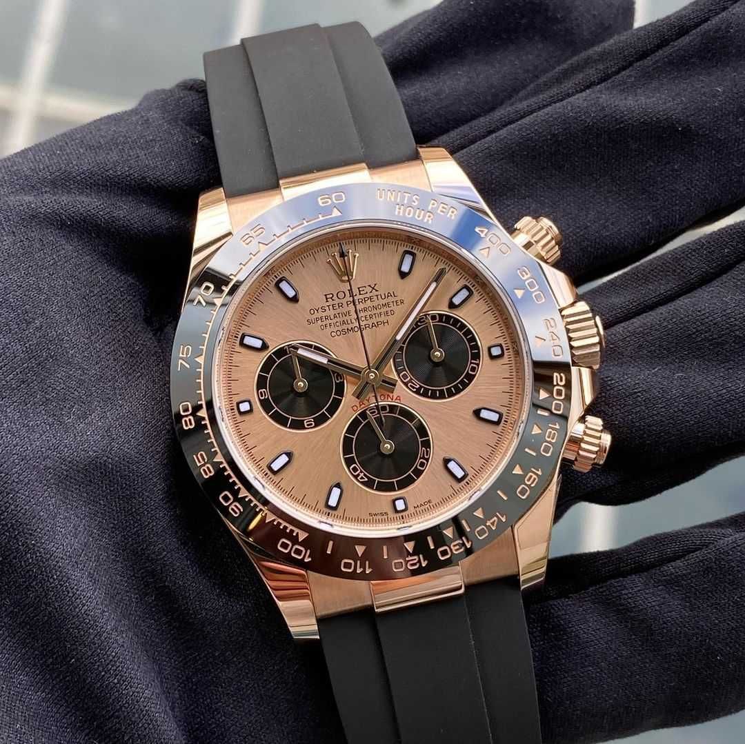 Часовници Rolex Daytona каучук / розово злато