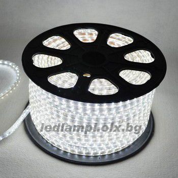 Ново, Бяла LED лента 220V волта, цветна, водоустойчива, RGB ЛЕД ленти